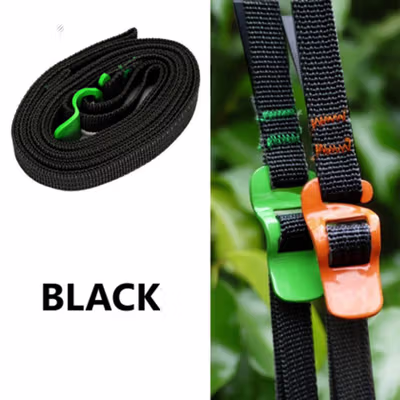 TaffGUARD Strap Tali Pengikat Barang Camping Rope Steel Quick Hook - BC098K - Black