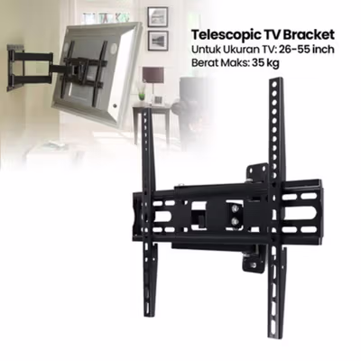 CNXD Bracket TV Telescopic VESA 400 x 400 for 26-55 Inch TV - CN814 - Black