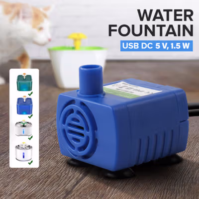 VOFORD Pompa Air Water Fountain Ultra Quiet Pump USB DC 5V 1.5W - YP-8202 - Blue