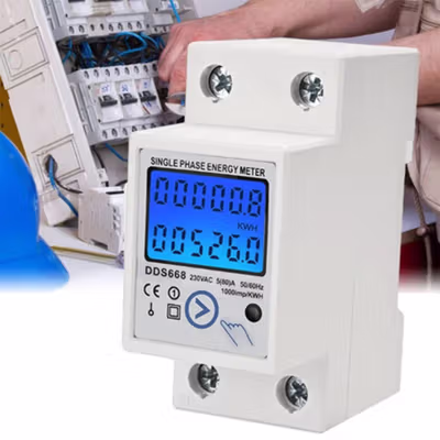 AIDEEPEN Meteran Listrik Digital Din Rail kWh Meter Single Phase 230V - DDS668 - White