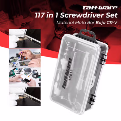 Taffware 117in1 Screwdriver Set Reparasi Smartphone Laptop Precision - 10817 - Black/Gray