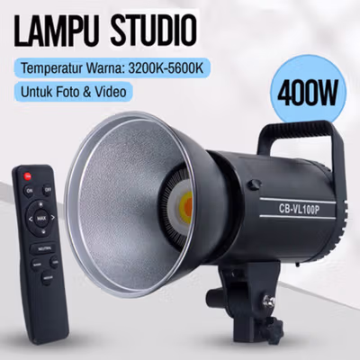 Kefengte Lampu Studio Video Photography Light 2in1 Color 400W - CB-VL100P - Black