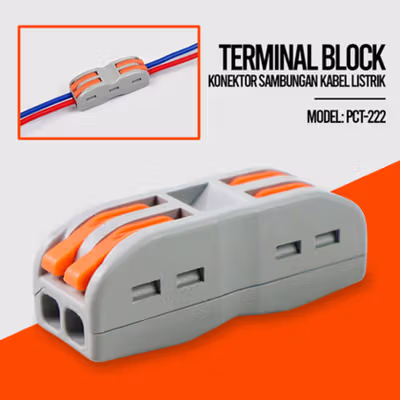 Taffware Terminal Block Konektor Sambungan Kabel Listrik 1 PCS PCT-222 - GTB6 - Gray