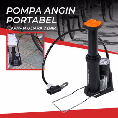 TaffSPORT Pompa Angin Serbaguna Portable Pump Universal - PM60 - Black