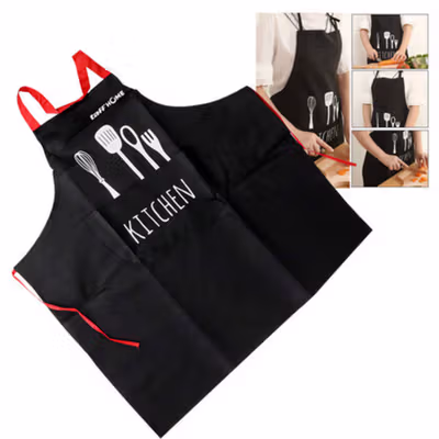 TaffHOME Celemek Masak Apron Dapur Model Kantong Pola Spatula - JJ41 - Black