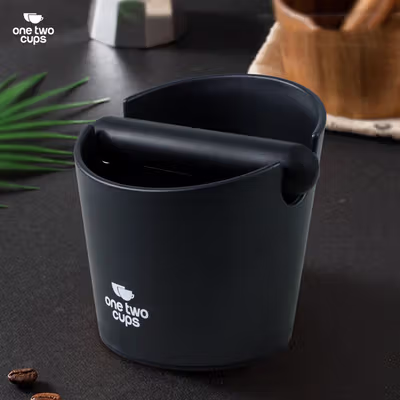One Two Cups Wadah Ampas Kopi Espresso Knock Box Container Model B - EA026 - Black