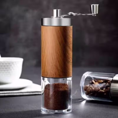 Damisu Alat Penggiling Kopi Manual Coffee Grinder Adjustable - DSU-17 - Brown