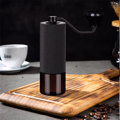 One Two Cups Penggiling Kopi Manual Coffee Grinder Burr Stainless - KF-15 - Black