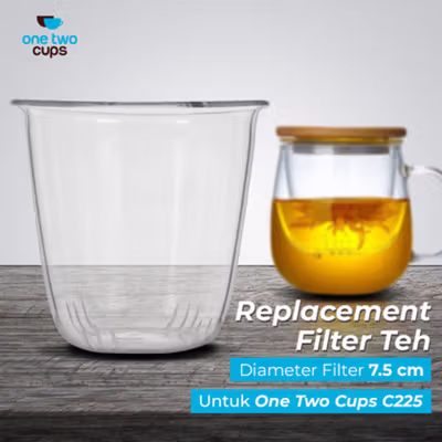 One Two Cups Saringan Teh Filter Pengganti untuk Cangkir Teh Kaca 420ml - C2251 - Transparent