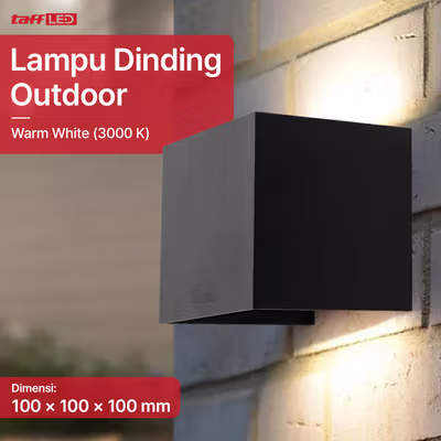 TaffLED Lampu Dinding Hias Outdoor Modern Aluminium 6W Warm White - MSL022 - Black
