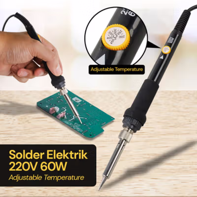 Taffware Solder Elektrik Adjustable Temperature Soldering 220V 60W - CS-908 - Black