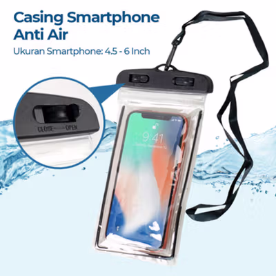 AUW Kantong Casing Anti Air Smartphone Waterproof 6 Inch - ABS175-100 - Black
