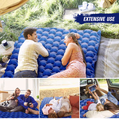 EVURU Kasur Matras Angin Double Inflatable Moistureproof Foldable - ER-125 - Dark Blue