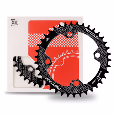 MOTSUV Gigi Sprocket Sepeda Chainring Aluminium Round 38T - 104BCD - Black