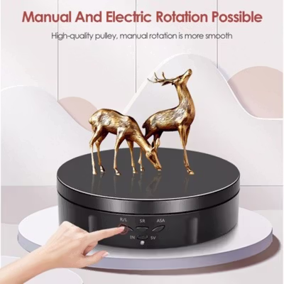 Alas Putar Fotografi Rotating Display Stand Turntable 6in1 14.5cm - QM1047 - Black