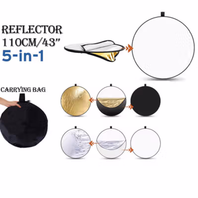 TaffSTUDIO Reflektor Cahaya Fotografi Studio 5in1 Diffuser 110cm - CL-RT110 - Black