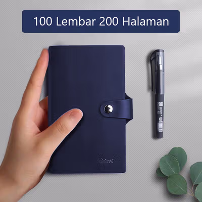 FCMY Buku Catatan Harian Notebook Diary Jurnal Cover Kulit - FM100 - Dark Blue