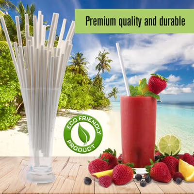 ETRSUNTECH Sedotan Kertas Steril Bungkus Eco Paper Straw 100 PCS - QW95 - White