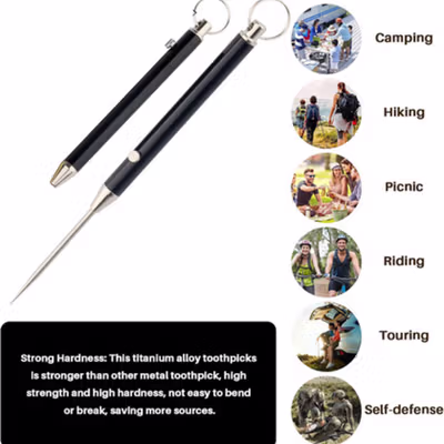 Geilihome Tusuk Gigi EDC Multifungsi Portable Titanium Alloy - GLH-72 - Black