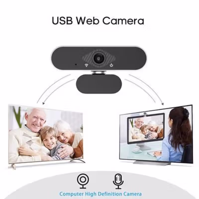 BCKY Webcam Desktop PC Laptop Full HD 1080p with Microphone - BL18 - Black