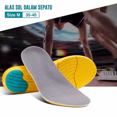 LUARMO Insole Sepatu Alas Kaki Orthopedic Running Cushion M - L3 - Yellow