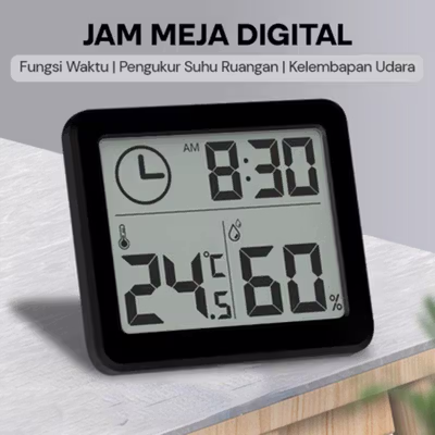 JGD Jam Digital Meja Dinding Thermometer Hygrometer Sensor - ZL20 - Black
