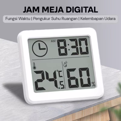 JGD Jam Digital Meja Dinding Thermometer Hygrometer Sensor - ZL20 - White
