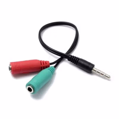 TaffSTUDIO Splitter Audio Cable 3.5mm Male to 3.5mm HiFi Mic Headphone - AV123 - Black