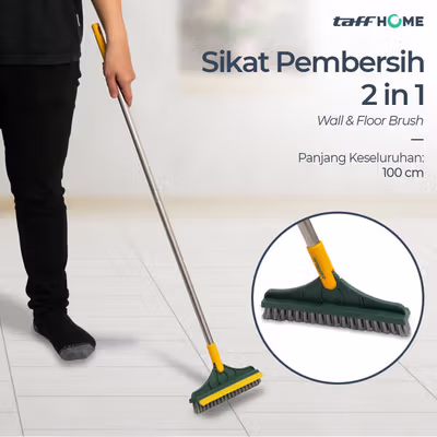 TaffHOME Sikat Pembersih Lantai 2 in 1 Floor Brush Bathroom Wall - TH-31 - Green