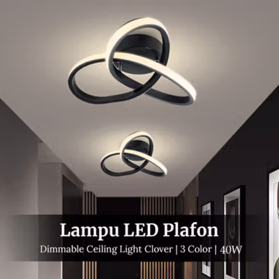 TaffLED Lampu Plafon LED Dimmable Ceiling Light Clover Tri Color 40W - P36 - Black