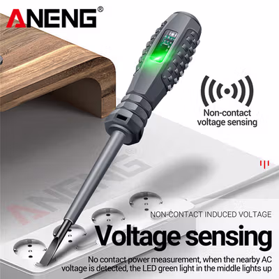 ANENG Obeng Tespen Tester Pen with Dual LED Indicator Minus Prefix - B05 - Gray