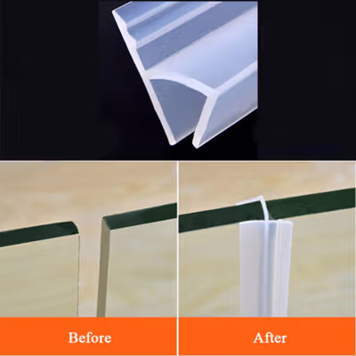 GANCHUN Seal Strip Silikon Penyambung Pintu Jendela Kaca H Shape 3M 10mm - Transparent