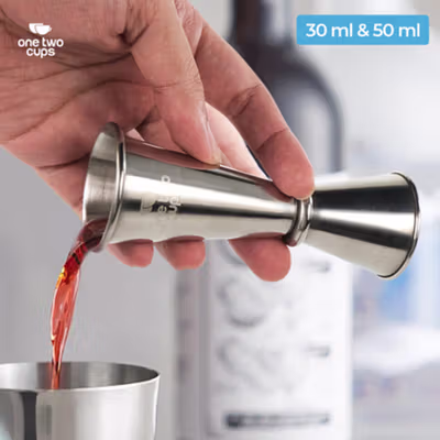 One Two Cups Gelas Ukur Jigger Bartender Double Shot 30ml dan 50ml - MSA10 - Silver