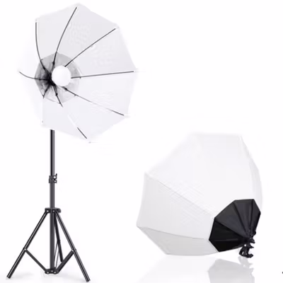 TaffSTUDIO Payung Softbox Lighting Octagon Single Socket 70cm E27 Softbox Only - SL57 - White