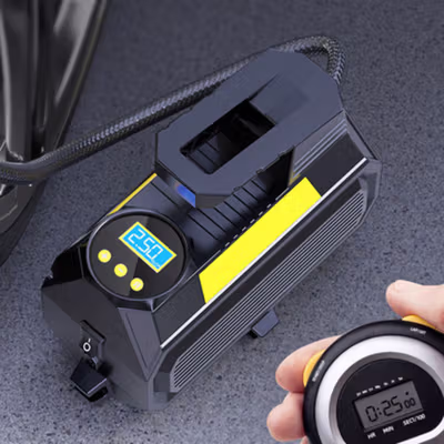 HSC Pompa Ban Elektrik Portable Air Compressor DC 12V 150 PSI - 8001 - Black