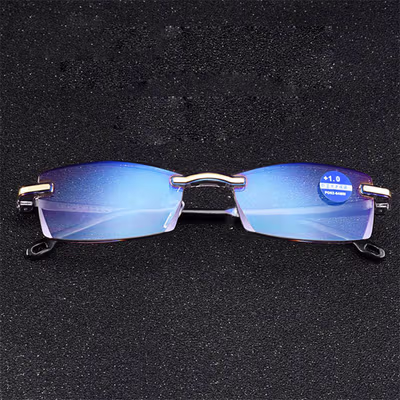 BELMON Kacamata Baca Frameless Anti Blue Light Reading Plus 1 - 641 - Black Gold