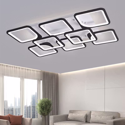 TaffLED Lampu Plafon LED Chandelier Remote App 3 Color 8 Head 30-45W - IR-62 - Black