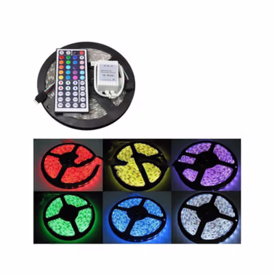 Lampu LED Strip RGB Light Flexible SMD 5050 5M with Remote - White