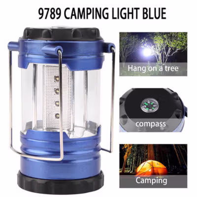 Kaiyun Lampu Camping Tenda 2in1 Waterproof Lantern 12 LED - 9789 - Blue
