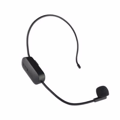 TaffSTUDIO Wireless Microphone 2.4G Headset 2 PCS with Receiver - SI02 - Black
