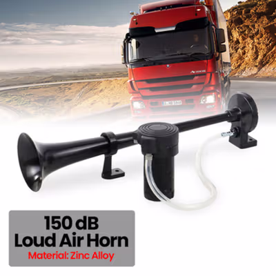 HEYVO Klakson Trompet Truk Mobil Loud Air Horn 150dB 12V - TZ-318 - Black