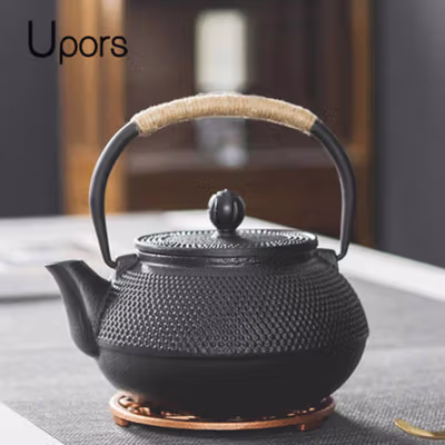 UPORS Teko Teh Besi Tahan Panas dengan Saringan Chinese Teapot 1.2L - JJ0008 - Black