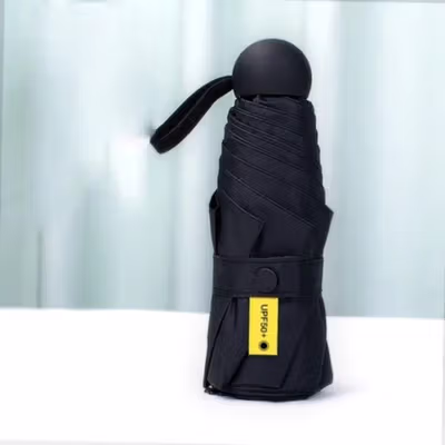 JIASAN Payung Lipat Buka Tutup Manual Polos Anti UV 6 Bone 90cm - A50 - Black