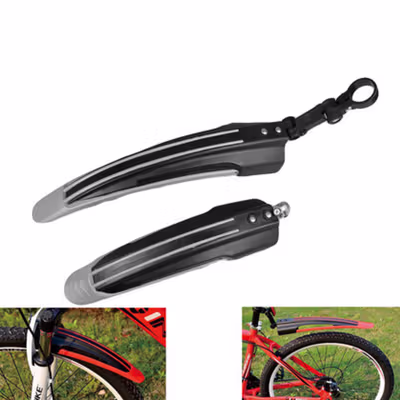 TaffSPORT Spakbor Sepeda Depan Belakang Universal Clamp Dua Warna - BQ541 - Black