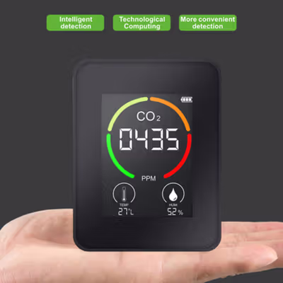 KKMOON Alat Detector CO2 Sensor PPM Meter Gas Analyzer Thermometer - M8 - Black