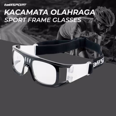 TaffSPORT Kacamata Olahraga Sport Headband Frame Glasses - 9833 - Black