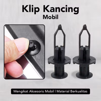 Klip Kancing Plastic Car Buckle Rivet 20 PCS - 1184 - Black