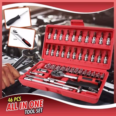 Shun Da Set Kunci Sok Reparasi Mobil Chrome Vanadium 46in1 - D022 - No Color