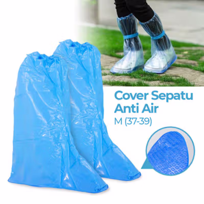 SAFEBET Jas Hujan Sepatu Anti Air Rain Shoes Cover PVC Non Slip Strap M 37-39 - H-101 - Blue