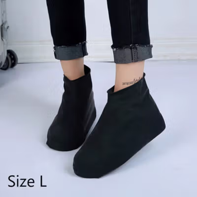 ZUOFILY Jas Hujan Sepatu Anti Air Rain Shoe Cover Latex Non Slip L - S-200 - Black